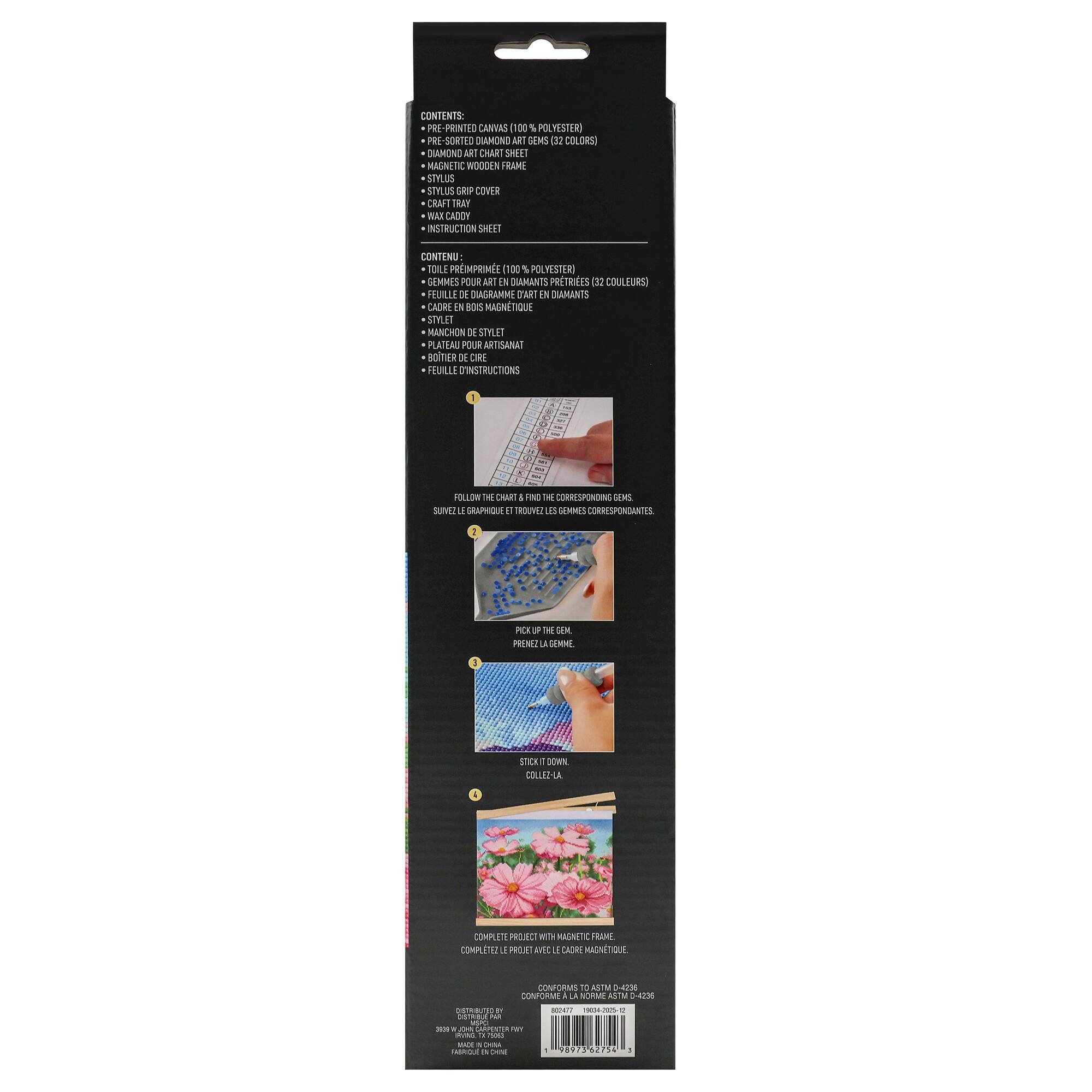 11" x 14" Pink Flowers Diamond Art Kit by Make Market®